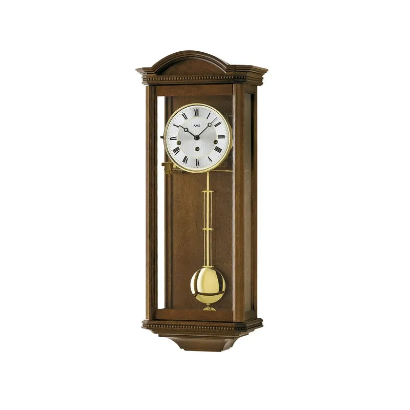 AMS Regulator R2663/1 Wanduhr Nussbaum • Westminster Schlagwerk • 8-Tage-Werk