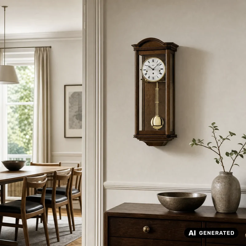 AMS Regulator R2663/1 Wanduhr Nussbaum • Westminster Schlagwerk • 8-Tage-Werk