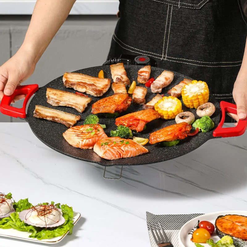 Rookvrije Elektrische Grillplaat – Multifunctionele Contactgrill voor Binnen en Buiten 28cm | Sansoti