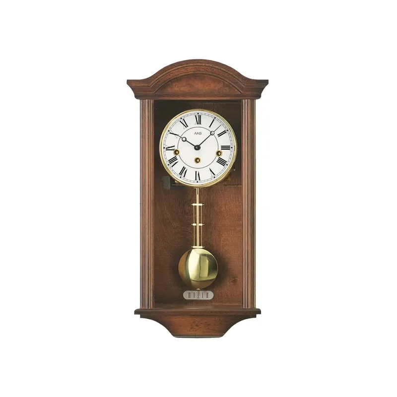 AMS Regulator R2614/1 Wanduhr Nussbaum • 8-Tage Westminster Schlagwerk • Massivholz Nussbaumlackiert