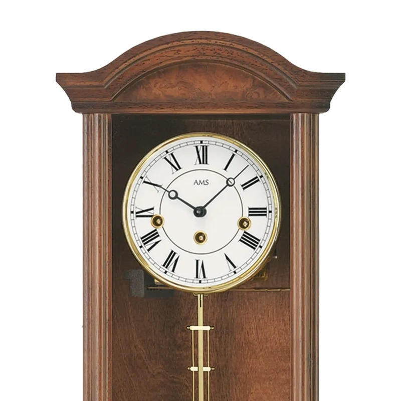 AMS Regulator R2614/1 Wanduhr Nussbaum • 8-Tage Westminster Schlagwerk • Massivholz Nussbaumlackiert