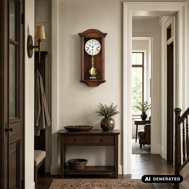 AMS Regulator R2614/1 Wanduhr Nussbaum • 8-Tage Westminster Schlagwerk • Massivholz Nussbaumlackiert