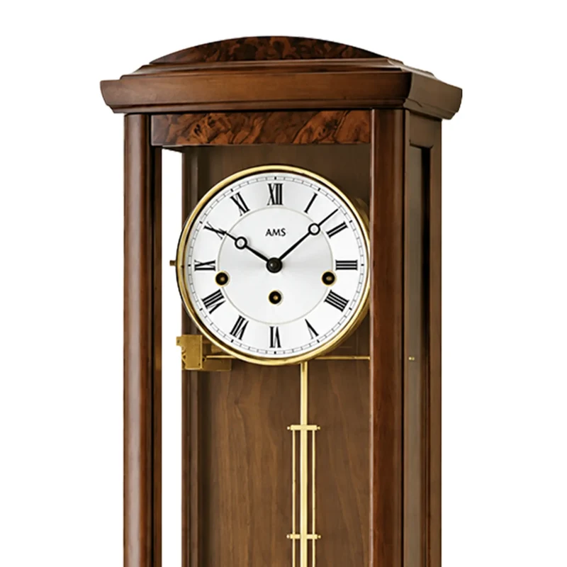 AMS Regulator R2607/1 Wanduhr Nussbaum • 8-Tage Westminster Schlagwerk • Automatische Nachtabschaltung