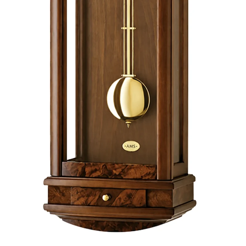AMS Regulator R2607/1 Wanduhr Nussbaum • 8-Tage Westminster Schlagwerk • Automatische Nachtabschaltung