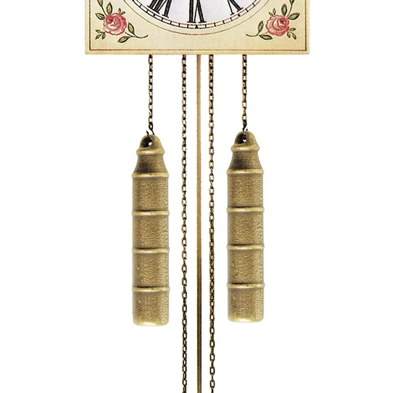 AMS Bauernstil H835 Wanduhr Rosendekor • Handbemalt • 8-Tage-Kettenzugwerk
