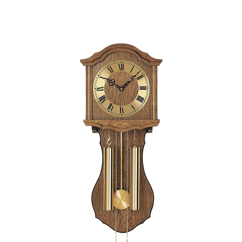 AMS Heimuhr H248/4 Wanduhr Braun • Mechanisches 8-Tage-Werk • Bim-Bam-Schlagwerk mit Pendel