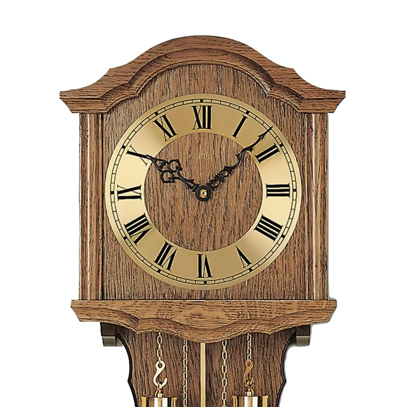 AMS Heimuhr H248/4 Wanduhr Braun • Mechanisches 8-Tage-Werk • Bim-Bam-Schlagwerk mit Pendel