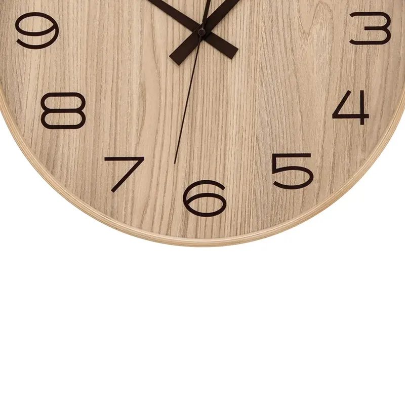 AMS F5522 Wanduhr Natur • Funkwerk • Holzgehäuse mit Mineralglas