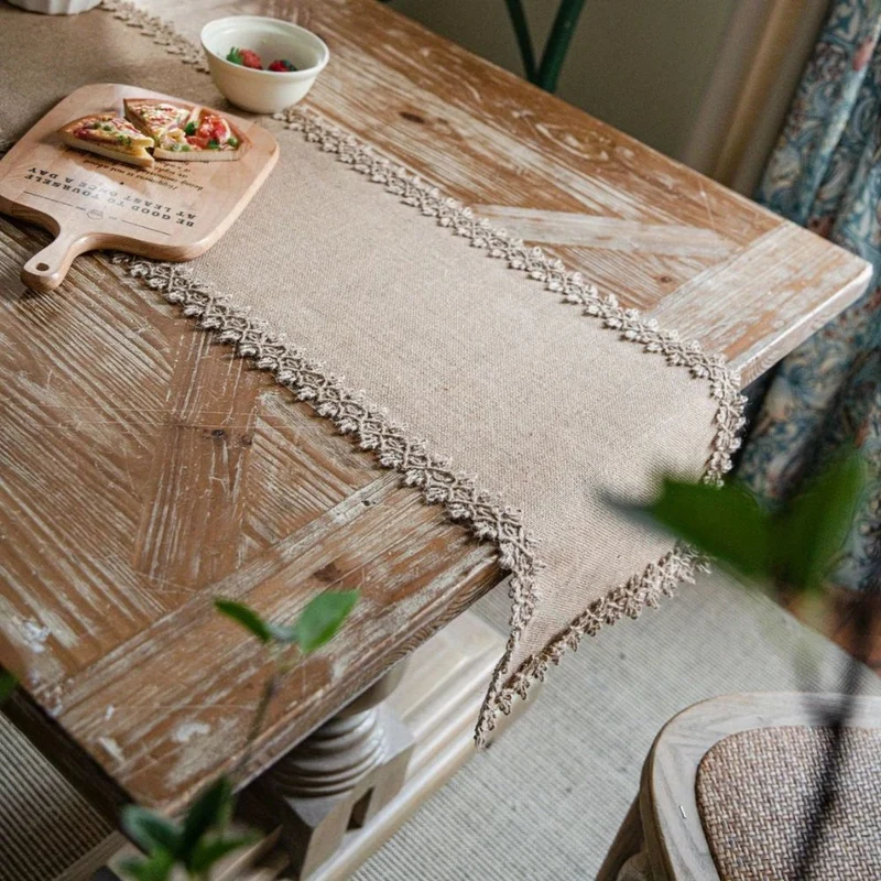 Tafelloper jute 30x180 cm beige eettafel decoratie rustiek boho tafellinnen tafel styling interieur | Sansoti