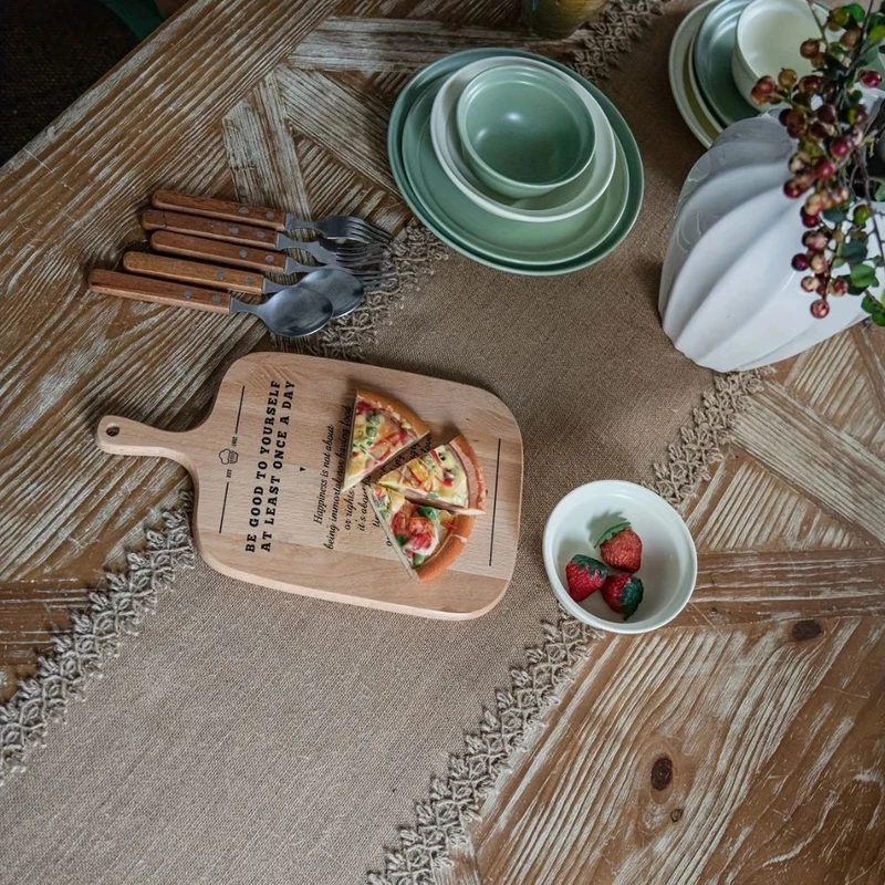 Tafelloper jute 30x180 cm beige eettafel decoratie rustiek boho tafellinnen tafel styling interieur | Sansoti