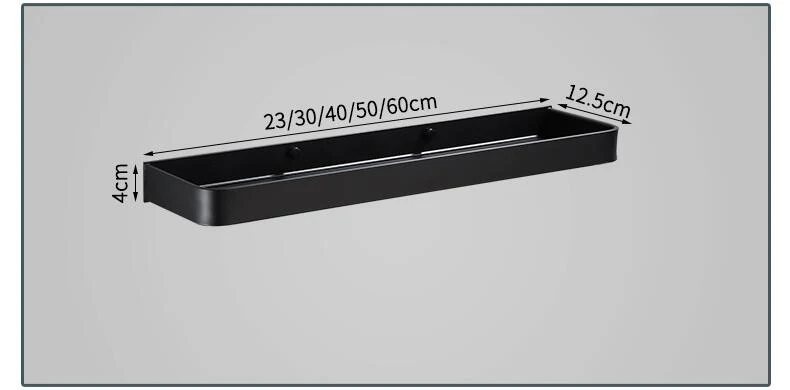 Wandplank aluminium 30 cm zwart badkamer keuken opbergplank zwevend smal rek muur plank modern minimalistisch | Sansoti
