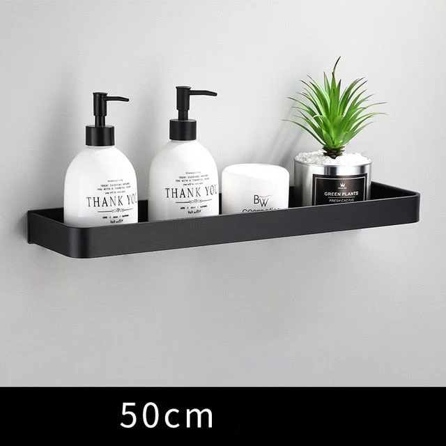 Wandplank aluminium 30 cm zwart badkamer keuken opbergplank zwevend smal rek muur plank modern minimalistisch | Sansoti