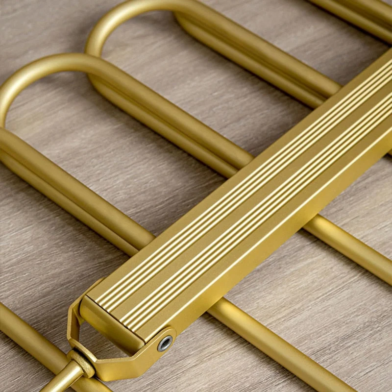 Broekhanger aluminium 6 broeken goud ruimtebesparend kledinghanger kast organizer draaibare hanger anti slip broekhouder | Sansoti
