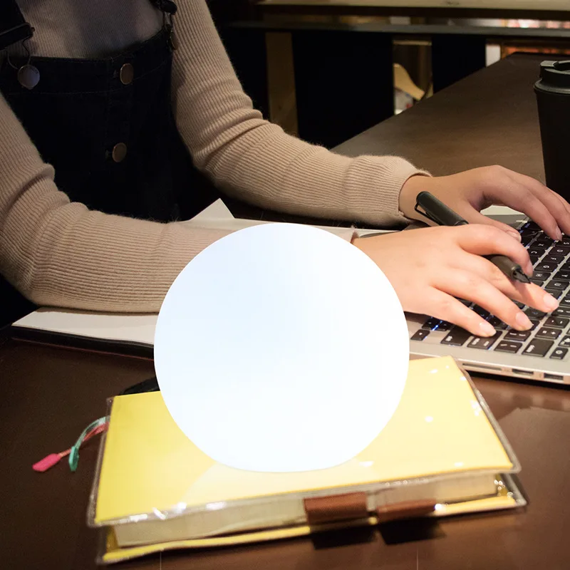 LED tafellamp draadloos oplaadbaar 16 kleuren kunststof bol nachtlamp sfeerlamp slaapkamer woonkamer RGB lamp | Sansoti