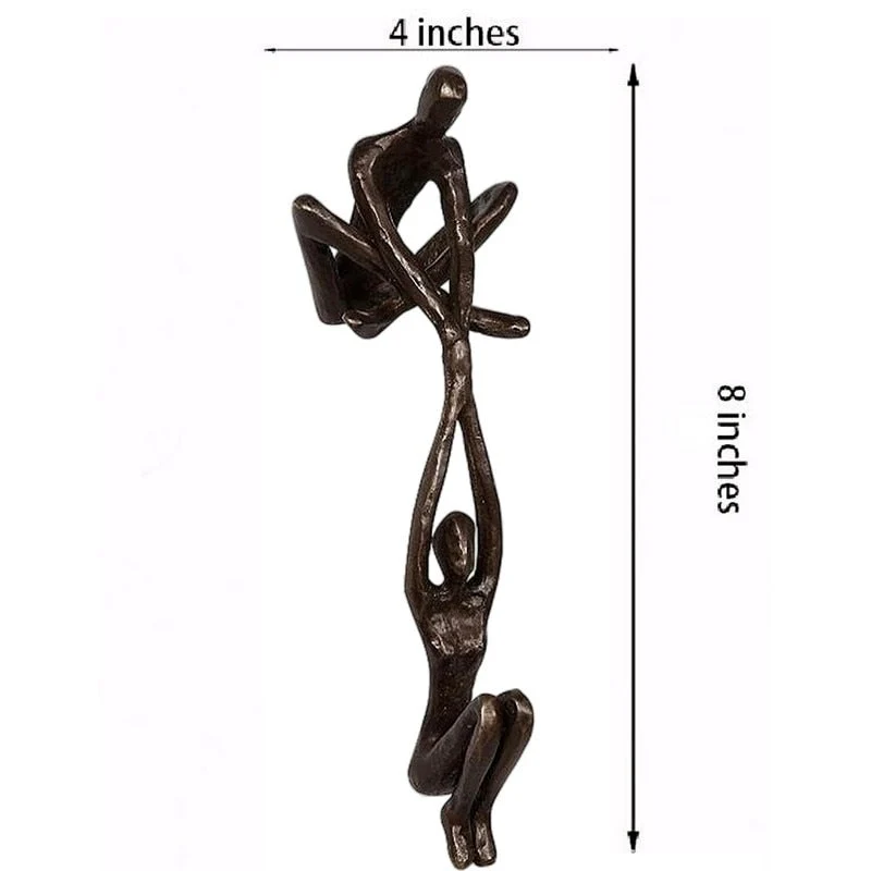 Decoratief beeld polystone 20cm zwart woonkamer sculptuur modern kunst beeld liefde verbinding | Sansoti