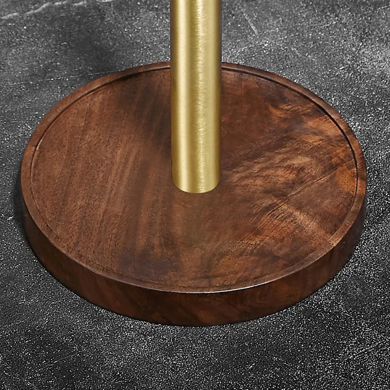 Keukenrolhouder Walnoothout RVS 31cm Donkerbruin Keuken Tafel Staand Design Keukenaccessoire Houder Papierrol Modern | Sansoti