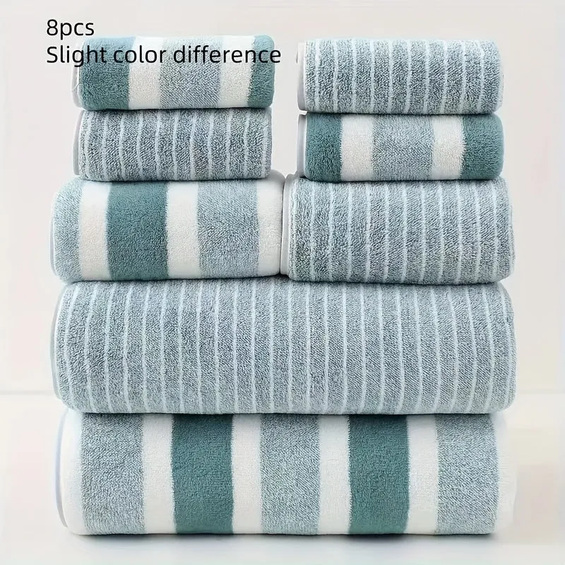 Badhanddoeken Set 8 Stuks Koraalvlies Zacht Sneldrogend Badkamer Handdoekenset Absorberend Douche Wellness Reizen | Sansoti
