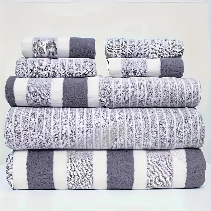 Badhanddoeken Set 8 Stuks Koraalvlies Zacht Sneldrogend Badkamer Handdoekenset Absorberend Douche Wellness Reizen | Sansoti