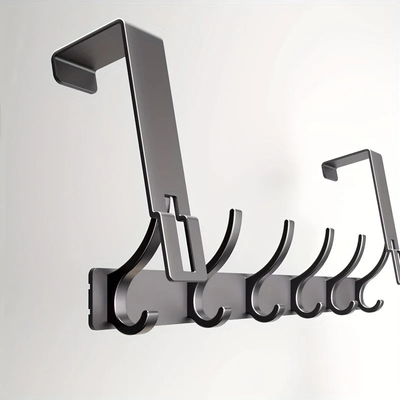 Deurkapstok Aluminium 39cm Zwart Over Deur Kapstok Jassen Handdoeken Kapstokhaak Zonder Boren Ruimtebesparend Organizer | Sansoti