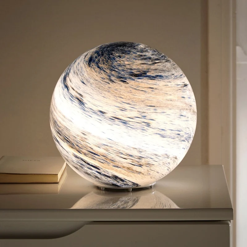 Maanlamp Glas 12 15 cm LED 16 Kleuren USB Tafellamp Slaapkamer Woonkamer Sfeerverlichting Nachtlamp | Sansoti
