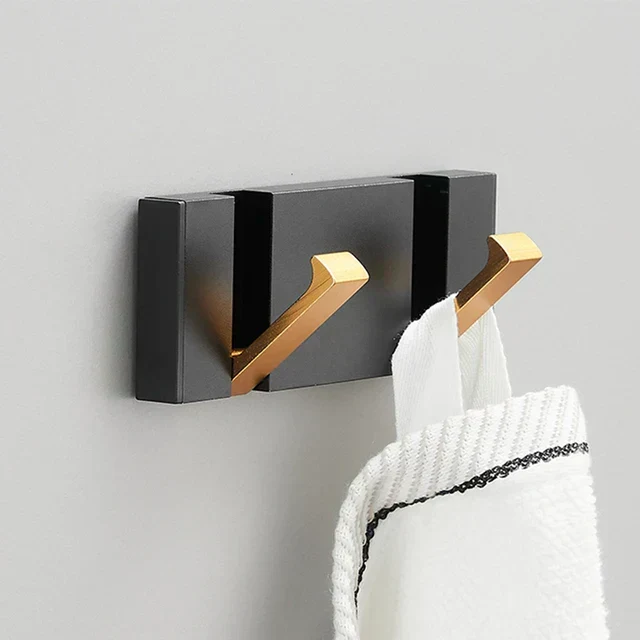 Wandhaak Opvouwbaar RVS Zwart Goud Kapstok Haak Badkamer Hal Keuken Inklapbaar Minimalistisch Design Jashaak Handdoekhaak | Sansoti