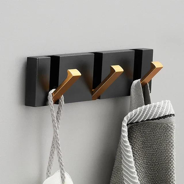 Wandhaak Opvouwbaar RVS Zwart Goud Kapstok Haak Badkamer Hal Keuken Inklapbaar Minimalistisch Design Jashaak Handdoekhaak | Sansoti