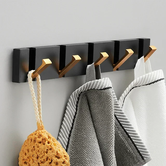 Wandhaak Opvouwbaar RVS Zwart Goud Kapstok Haak Badkamer Hal Keuken Inklapbaar Minimalistisch Design Jashaak Handdoekhaak | Sansoti