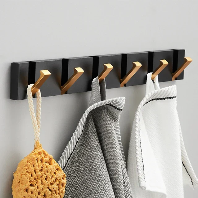 Wandhaak Opvouwbaar RVS Zwart Goud Kapstok Haak Badkamer Hal Keuken Inklapbaar Minimalistisch Design Jashaak Handdoekhaak | Sansoti