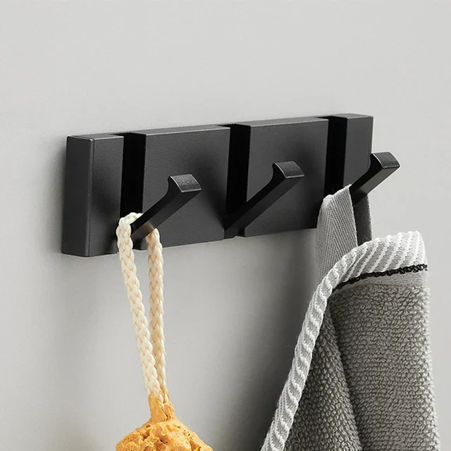 Wandhaak Opvouwbaar RVS Zwart Goud Kapstok Haak Badkamer Hal Keuken Inklapbaar Minimalistisch Design Jashaak Handdoekhaak | Sansoti