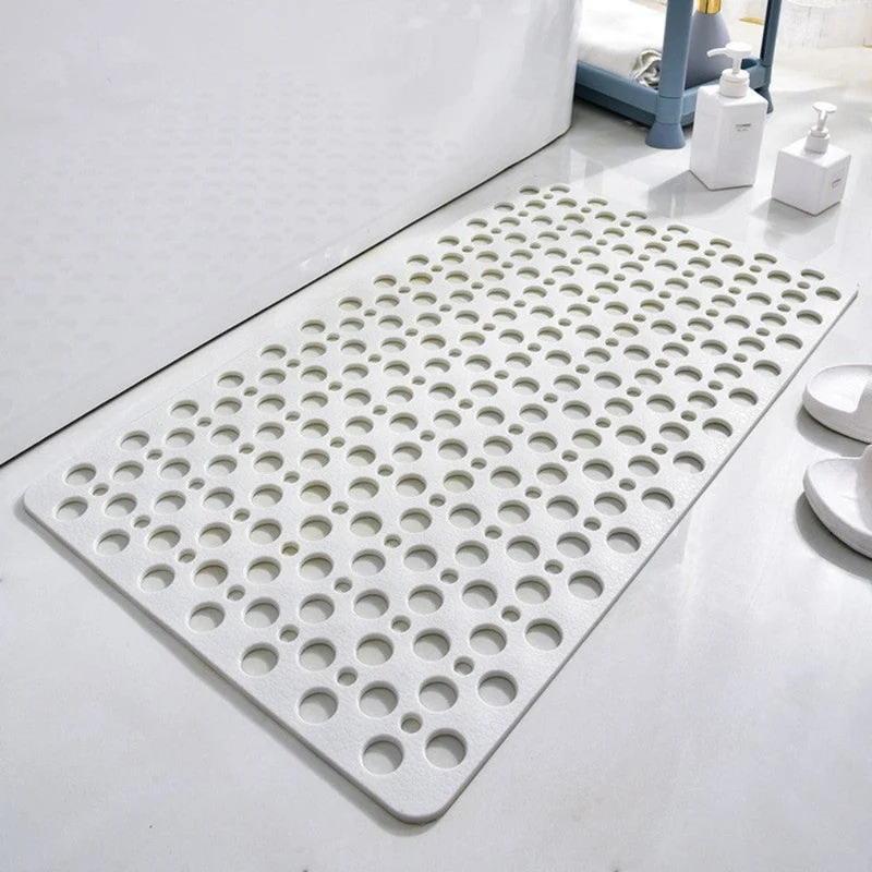 Douchemat Antislip PVC Grijs Badkamer Veilig Douche Badmat Met Afwateringsgaten Sneldrogend Schimmelbestendig Vloermat Douchecabine | Sansoti