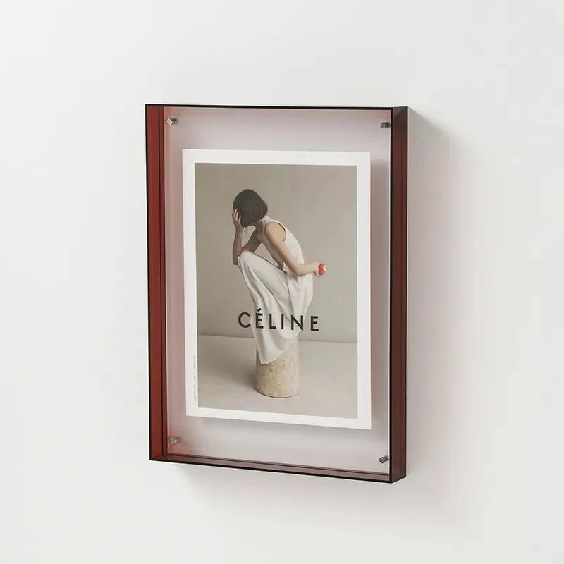 Acryl Fotolijst Gekleurd Transparant Oranje Wand Tafel Display Frame Moderne Fotohouder Poster Lijst Interieur Decoratie | Sansoti
