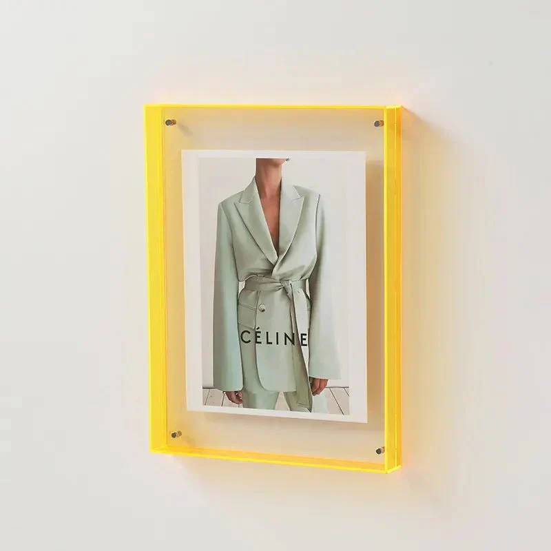 Acryl Fotolijst Gekleurd Transparant Oranje Wand Tafel Display Frame Moderne Fotohouder Poster Lijst Interieur Decoratie | Sansoti