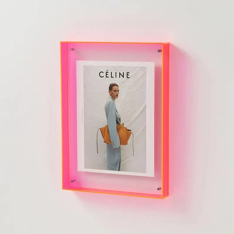 Acryl Fotolijst Gekleurd Transparant Oranje Wand Tafel Display Frame Moderne Fotohouder Poster Lijst Interieur Decoratie | Sansoti