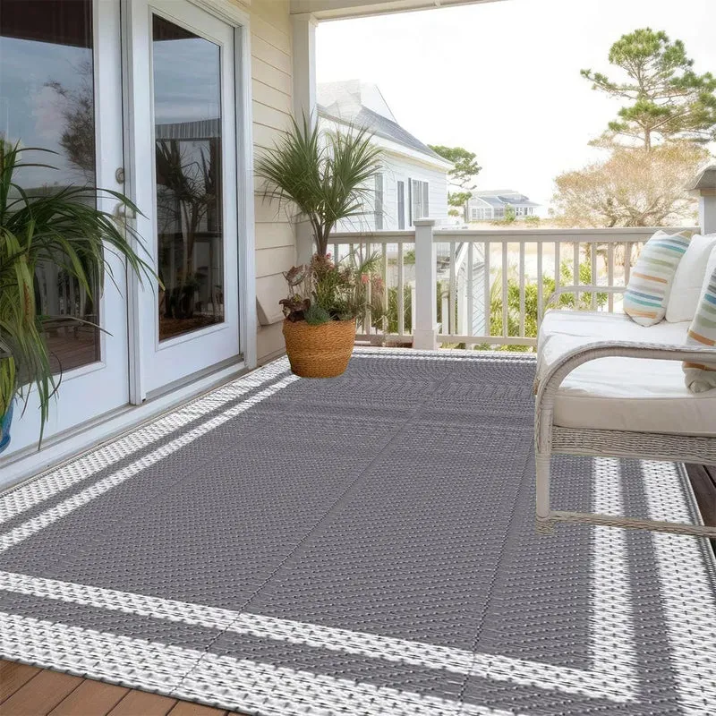 Buitenkleed Grijs Waterproof PP 120x180cm Tuinkleed Opvouwbaar Terras Balkon Camping Picknick Vloermat Buitentapijt | Sansoti