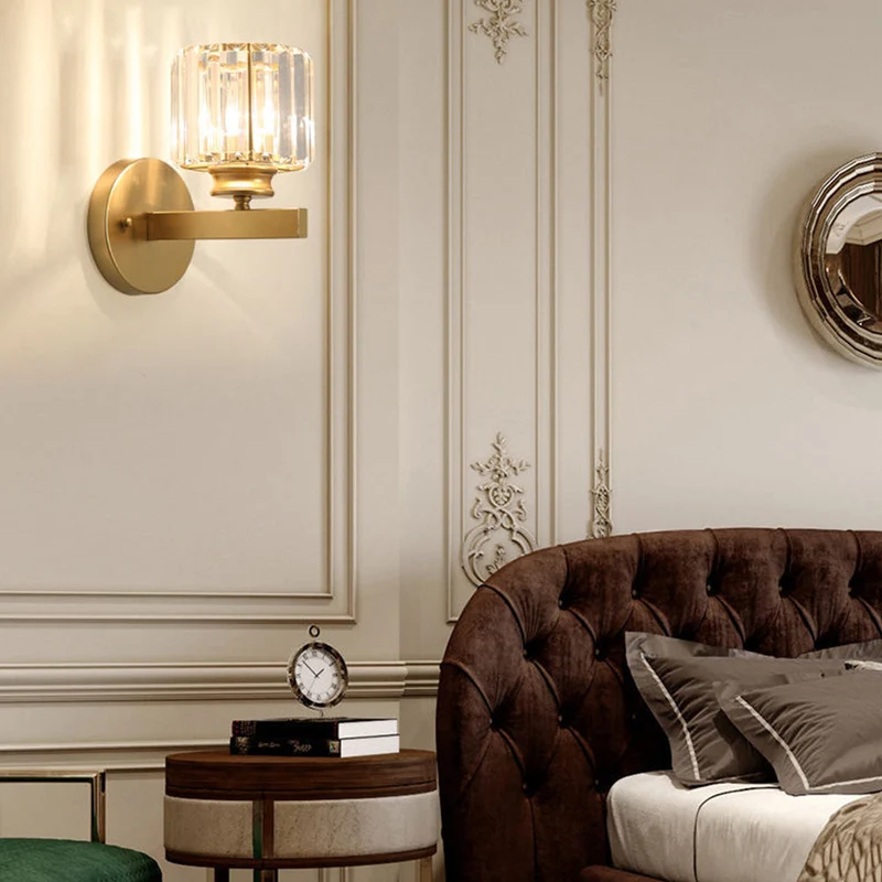 Wandlamp Glas Metaal Zwart 24cm Wandverlichting Woonkamer Slaapkamer Moderne Wandlamp Transparante Kap Accentverlichting | Sansoti