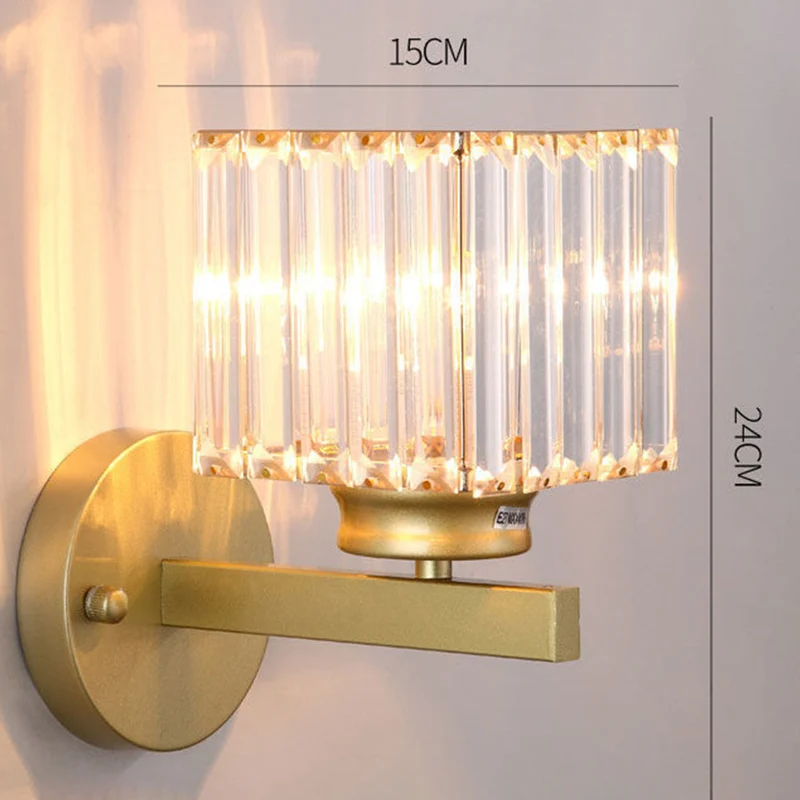 Wandlamp Glas Metaal Zwart 24cm Wandverlichting Woonkamer Slaapkamer Moderne Wandlamp Transparante Kap Accentverlichting | Sansoti