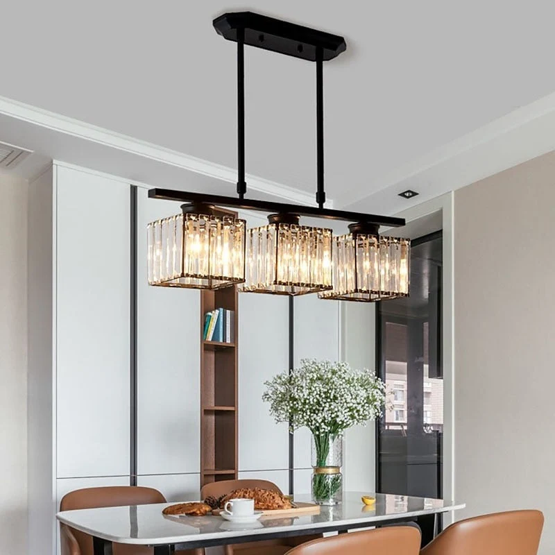 Hanglamp Glas E27 Zwart 3 of 4 Licht Eettafel Kookeiland Scandinavische Hanglamp Plafondlamp Keuken Woonkamer | Sansoti