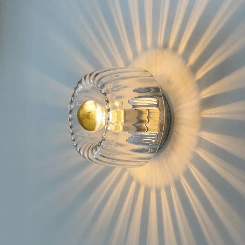 Wandlamp Glas E14 Metaal Transparant Hal Slaapkamer Bauhaus Wandverlichting Retro Design | Sansoti