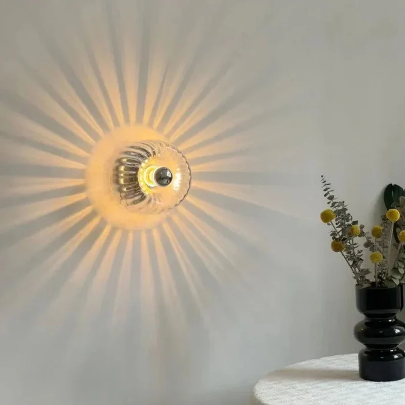 Wandlamp Glas E14 Metaal Transparant Hal Slaapkamer Bauhaus Wandverlichting Retro Design | Sansoti