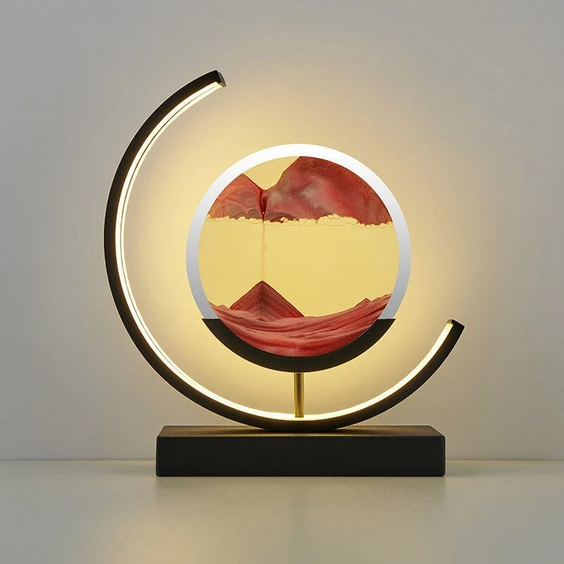 LED tafellamp acryl draaibaar zandlandschap zwart woonkamer slaapkamer sfeerlamp nachtlamp decoratieve lamp | Sansoti