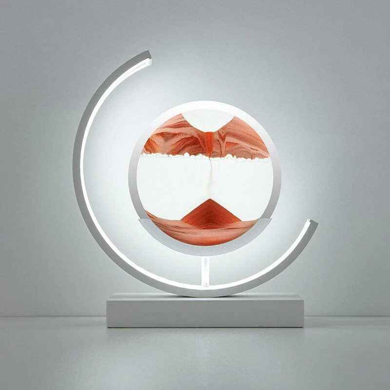 LED tafellamp acryl draaibaar zandlandschap zwart woonkamer slaapkamer sfeerlamp nachtlamp decoratieve lamp | Sansoti