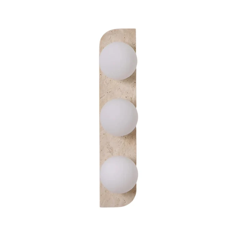 Wandlamp Travertin G9 Glas Hout Beige Woonkamer Hal Badkamer Minimalistische Wandverlichting Sfeerverlichting Natuurlijk Design | Sansoti