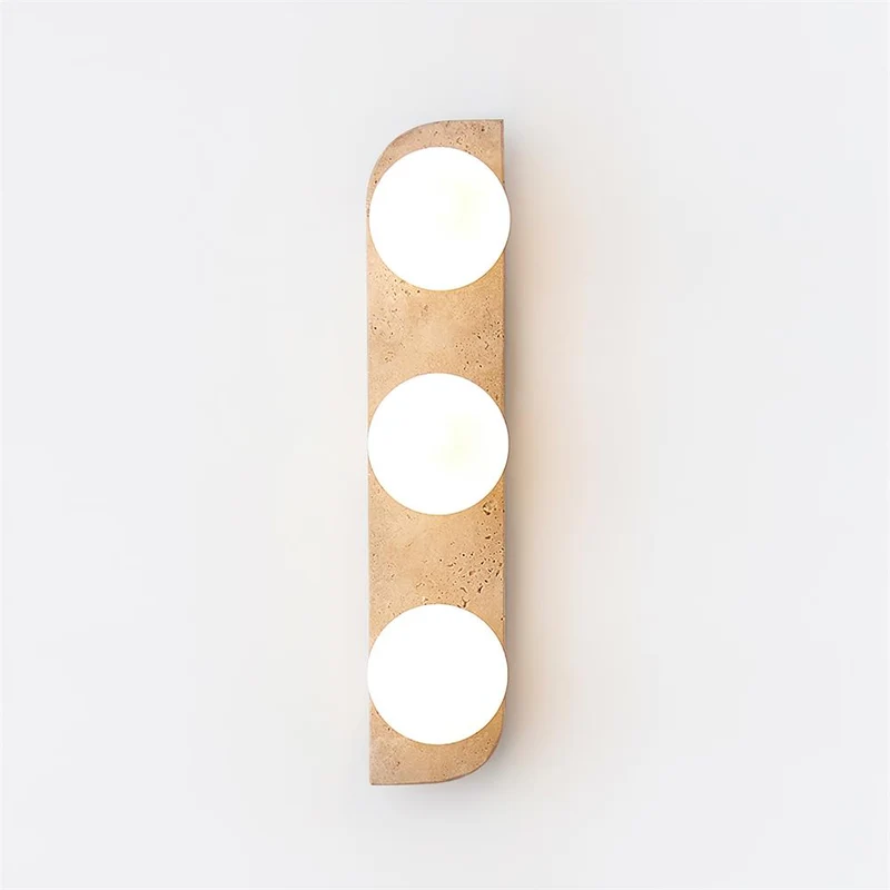 Wandlamp Travertin G9 Glas Hout Beige Woonkamer Hal Badkamer Minimalistische Wandverlichting Sfeerverlichting Natuurlijk Design | Sansoti