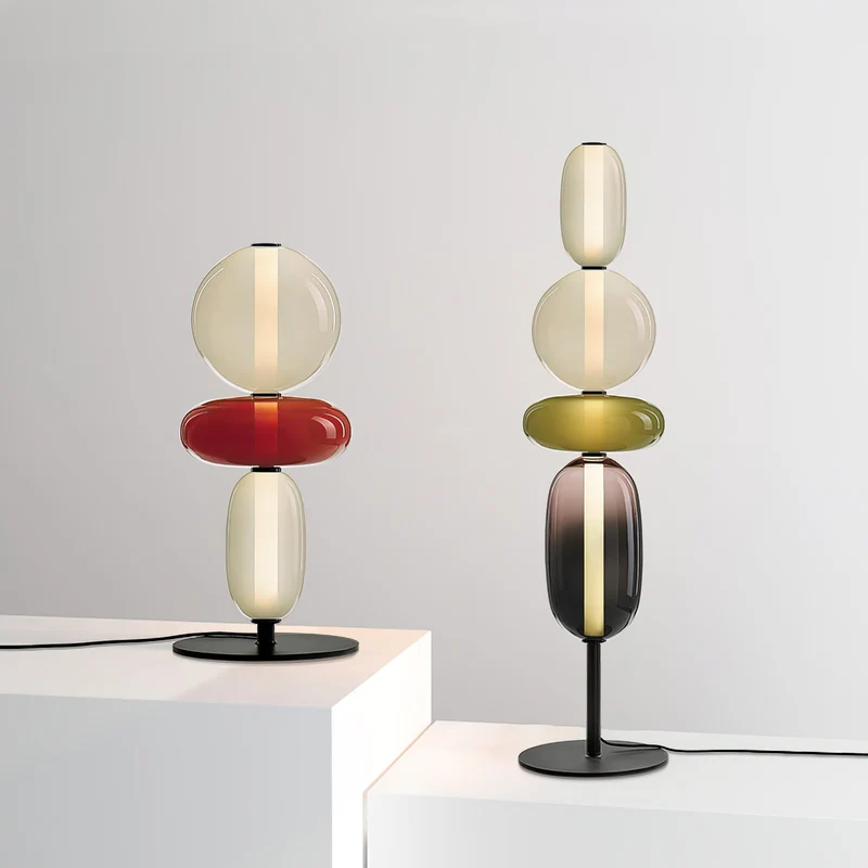 Vloerlamp Glas LED 130 of 160 cm Rood Wit Zwart Woonkamer Design Staande Lamp Lichtobject Interieur | Sansoti