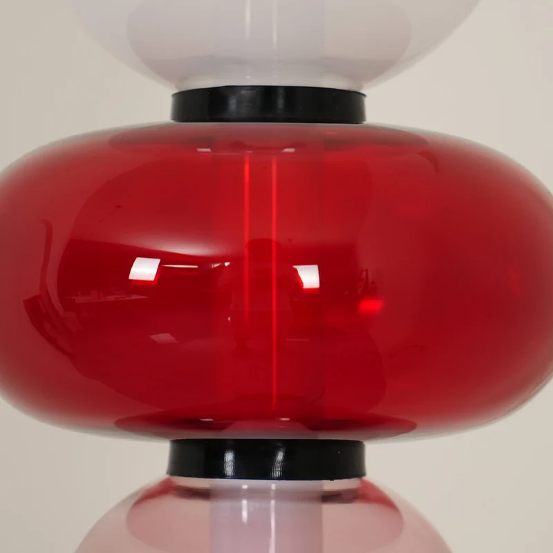 Vloerlamp Glas LED 130 of 160 cm Rood Wit Zwart Woonkamer Design Staande Lamp Lichtobject Interieur | Sansoti