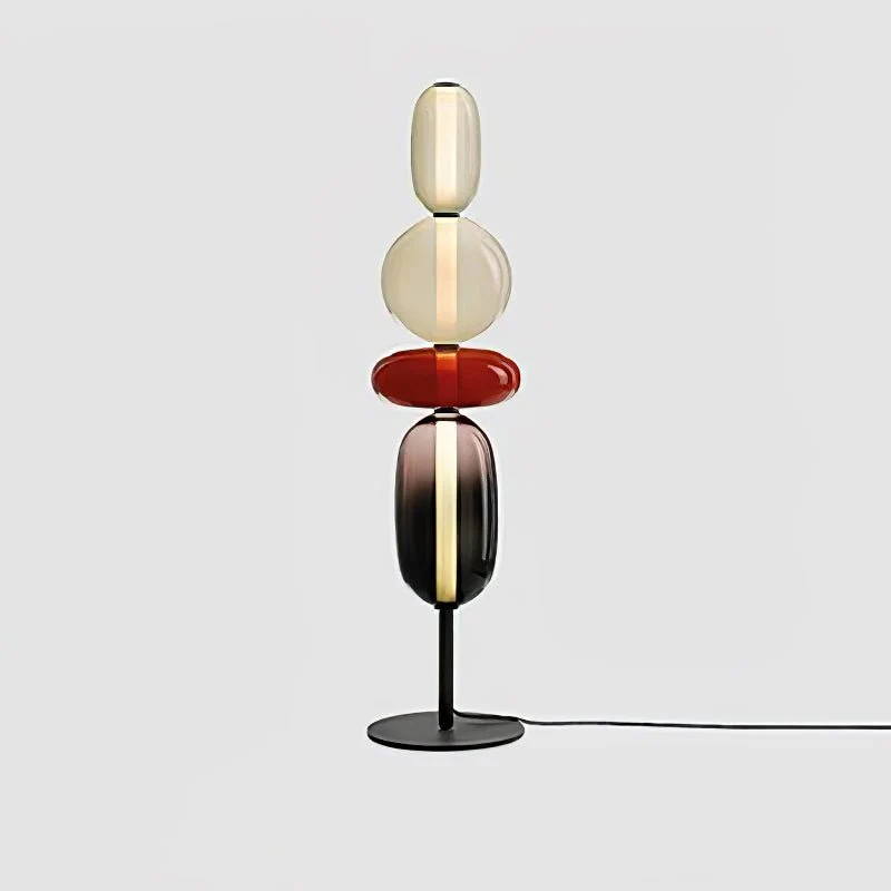 Vloerlamp Glas LED 130 of 160 cm Rood Wit Zwart Woonkamer Design Staande Lamp Lichtobject Interieur | Sansoti