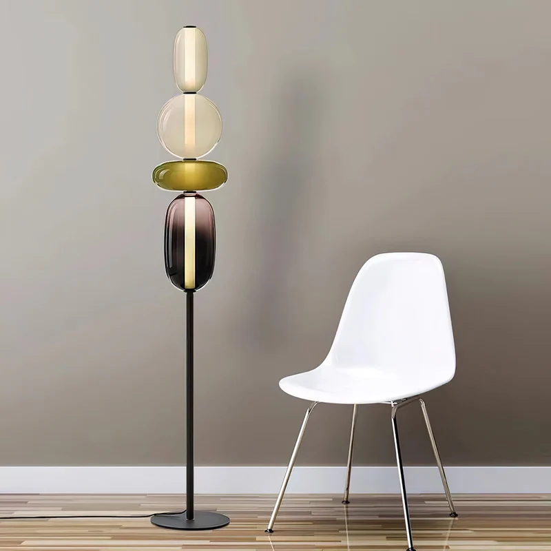 Vloerlamp Glas LED 130 of 160 cm Rood Wit Zwart Woonkamer Design Staande Lamp Lichtobject Interieur | Sansoti