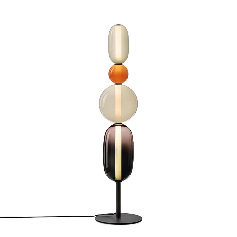 Vloerlamp Glas LED 130 of 160 cm Rood Wit Zwart Woonkamer Design Staande Lamp Lichtobject Interieur | Sansoti
