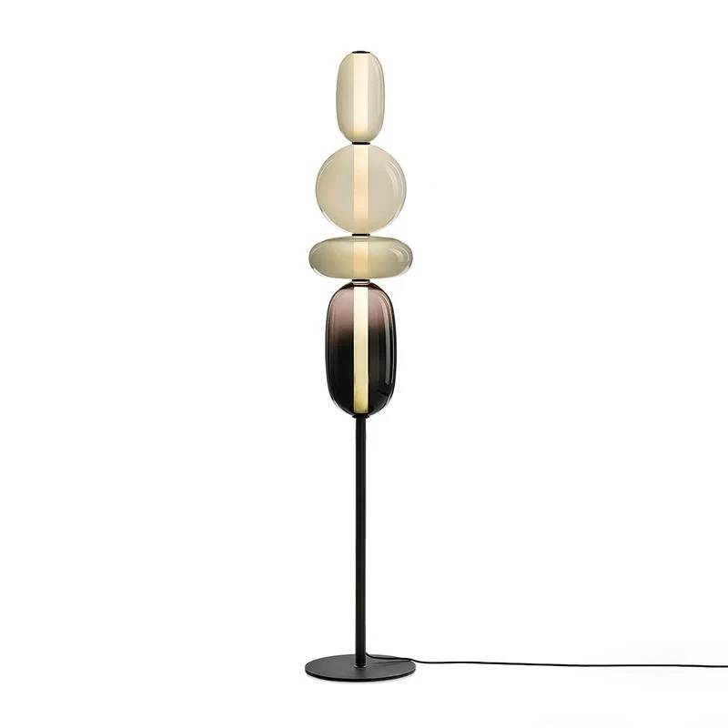 Vloerlamp Glas LED 130 of 160 cm Rood Wit Zwart Woonkamer Design Staande Lamp Lichtobject Interieur | Sansoti