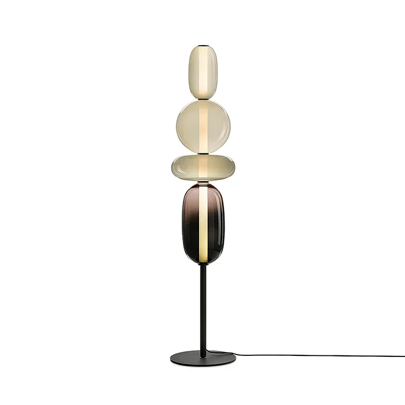 Vloerlamp Glas LED 130 of 160 cm Rood Wit Zwart Woonkamer Design Staande Lamp Lichtobject Interieur | Sansoti